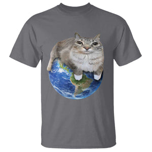 Earth Cat Silly Cat Meme T Shirt TS10 Charcoal Print Your Wear