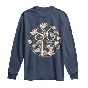 Retro 8647 Long Sleeve Shirt Subtle FDT Wild Flower Aesthetic TS10 Navy Print Your Wear