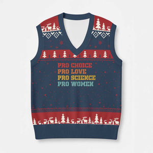 Pro Choice Pro Love Pro Science Pro Women V-Neck Knit Sweater Vest Retro Equal Rights TS10 Navy Red Print Your Wear
