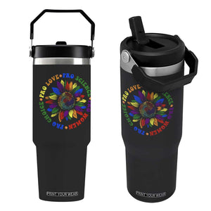 Pro Choice Women Rights Flip Straw Tumbler Equal Rights Multicolored Flowers TS10 One Size: 30 oz Black Print Your Wear