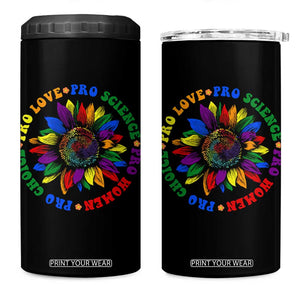 Pro Choice Women Rights 4 in 1 Can Cooler Tumbler Equal Rights Multicolored Flowers TS10 One Size: 16 oz Black Print Your Wear