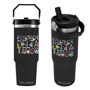 Subtle FDT Floral Flip Straw Tumbler Foxtrot Delta Tango Flower Resist TS10 One Size: 30 oz Black Print Your Wear