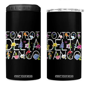 Subtle FDT Floral 4 in 1 Can Cooler Tumbler Foxtrot Delta Tango Flower Resist TS10 One Size: 16 oz Black Print Your Wear