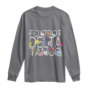 Subtle FDT Floral Long Sleeve Shirt Foxtrot Delta Tango Flower Resist TS10 Charcoal Print Your Wear