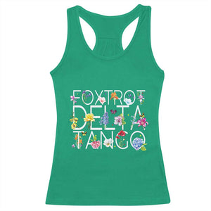 Subtle FDT Floral Racerback Tank Top Foxtrot Delta Tango Flower Resist TS10 Irish Green Print Your Wear