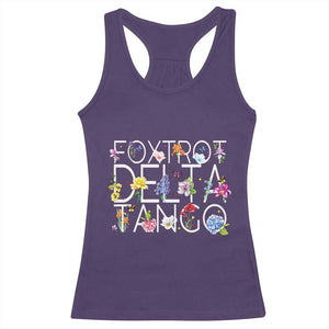 Subtle FDT Floral Racerback Tank Top Foxtrot Delta Tango Flower Resist TS10 Purple Print Your Wear