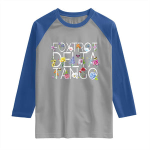 Subtle FDT Floral Raglan Shirt Foxtrot Delta Tango Flower Resist TS10 Sport Gray Royal Print Your Wear