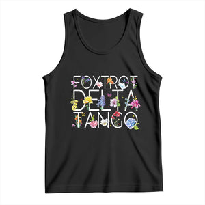 Subtle FDT Floral Tank Top Foxtrot Delta Tango Flower Resist TS10 Black Print Your Wear