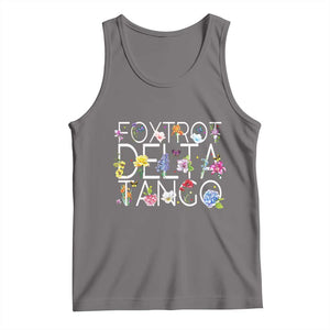 Subtle FDT Floral Tank Top Foxtrot Delta Tango Flower Resist TS10 Deep Heather Print Your Wear