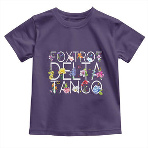 Subtle FDT Floral Toddler T Shirt Foxtrot Delta Tango Flower Resist TS10 Purple Print Your Wear