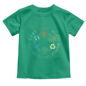 Earth Day Environment Toddler T Shirt Save Bees Rescue Animals Recycle Plastic TS10 Irish Green Print Your Wear