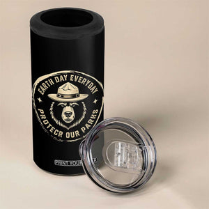 Earth Day Protect Our Parks 4 in 1 Can Cooler Tumbler Vintage Retro Bear TS10 Print Your Wear