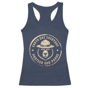 Earth Day Protect Our Parks Racerback Tank Top Vintage Retro Bear TS10 Navy Print Your Wear