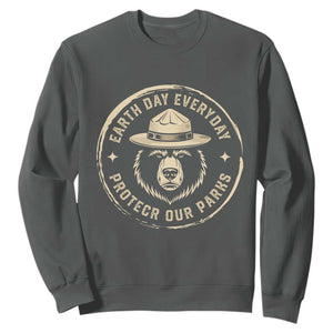 Earth Day Protect Our Parks Sweatshirt Vintage Retro Bear TS10 Dark Heather Print Your Wear