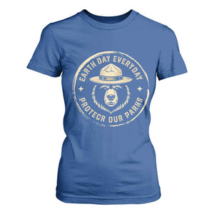 Earth Day Protect Our Parks T Shirt For Women Vintage Retro Bear TS10 Royal Blue Print Your Wear