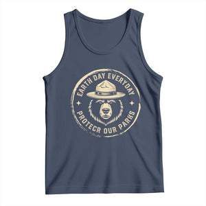 Earth Day Protect Our Parks Tank Top Vintage Retro Bear TS10 Navy Print Your Wear