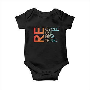 Environmental Activism Baby Onesie Recycle Reuse Renew Rethink Earth Day TS10 Black Print Your Wear