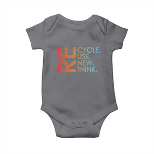 Environmental Activism Baby Onesie Recycle Reuse Renew Rethink Earth Day TS10 Charcoal Print Your Wear