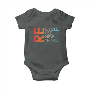 Environmental Activism Baby Onesie Recycle Reuse Renew Rethink Earth Day TS10 Dark Heather Print Your Wear