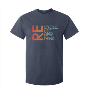 Environmental Activism T Shirt For Kid Recycle Reuse Renew Rethink Earth Day TS10 Navy Print Your Wear