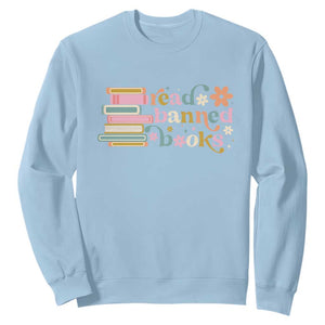 Vintage Read Banned Books Sweatshirt TS10 Light Blue Print Your Wear