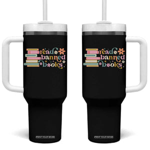 Vintage Read Banned Books Tumbler With Handle TS10 One Size: 40 oz Black Print Your Wear