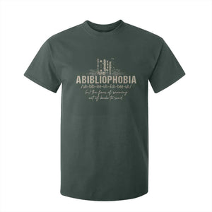 Abibliophobia T Shirt For Kid Funny Reading Bookworm Book Lover Reader Gift TS10 Dark Forest Green Print Your Wear