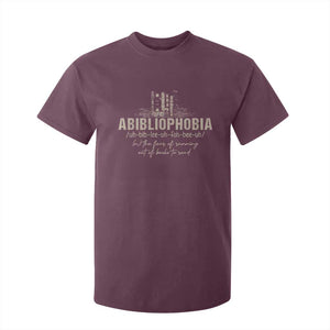 Abibliophobia T Shirt For Kid Funny Reading Bookworm Book Lover Reader Gift TS10 Maroon Print Your Wear