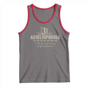 Abibliophobia Tank Top Funny Reading Bookworm Book Lover Reader Gift TS10 Deep Heather Red Print Your Wear