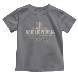 Abibliophobia Toddler T Shirt Funny Reading Bookworm Book Lover Reader Gift TS10 Charcoal Print Your Wear