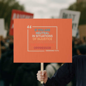 Human Rights Protest Sign Feminist Equal Rights Social Justice TS10 Horizontal 18" × 24" Orange Print Your Wear