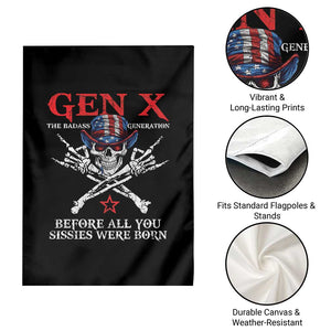 Gen X The Badasss Generation Garden Flag Before All You Sissie were Born Skull Rock Hand TS10 Print Your Wear