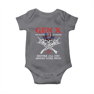 Gen X The Badasss Generation Baby Onesie Before All You Sissie were Born Skull Rock Hand TS10 Charcoal Print Your Wear