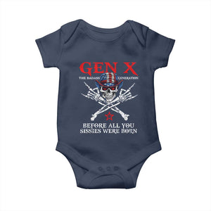 Gen X The Badasss Generation Baby Onesie Before All You Sissie were Born Skull Rock Hand TS10 Navy Print Your Wear