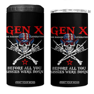 Gen X The Badasss Generation 4 in 1 Can Cooler Tumbler Before All You Sissie were Born Skull Rock Hand TS10 One Size: 16 oz Black Print Your Wear