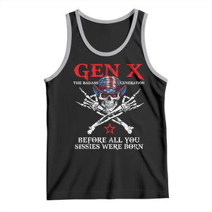 Gen X The Badasss Generation Tank Top Before All You Sissie were Born Skull Rock Hand TS10 Black Athletic Heather Print Your Wear