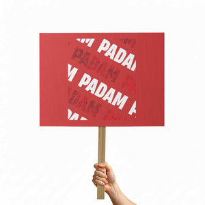 Pride Month Protest Sign Padam Padam Heartbeat LGBTQ TS10 Horizontal 18" × 24" Red Print Your Wear