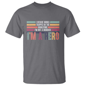 Book Lover T Shirt I Rescue Books TS10 Charcoal Print Your Wear