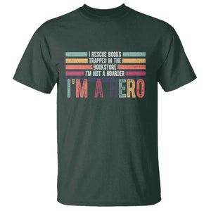 Book Lover T Shirt I Rescue Books TS10 Dark Forest Green Print Your Wear