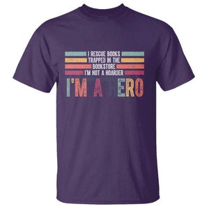 Book Lover T Shirt I Rescue Books TS10 Purple Print Your Wear