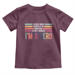 Book Lover Toddler T Shirt I Rescue Books TS10 Maroon Print Your Wear