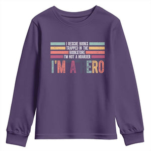 Book Lover Youth Sweatshirt I Rescue Books TS10 Purple Print Your Wear