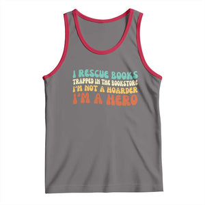 I Rescue Books Tank Top Funny Booksellers Bookworm Book Lover Reader Gift TS10 Deep Heather Red Print Your Wear