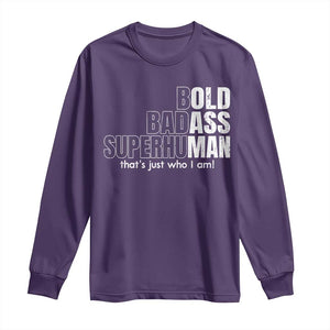 Funny Bald Dad Long Sleeve Shirt Old Man Saying Gag Gift Fathers Day TS10 Purple Print Your Wear