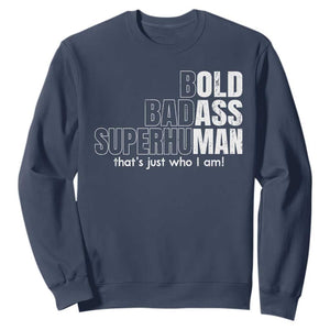 Funny Bald Dad Sweatshirt Old Man Saying Gag Gift Fathers Day TS10 Navy Print Your Wear