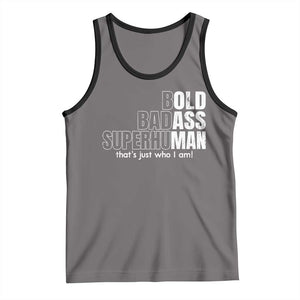 Funny Bald Dad Tank Top Old Man Saying Gag Gift Fathers Day TS10 Deep Heather Black Print Your Wear