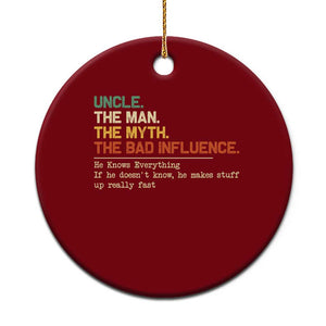 Funny Uncle Ceramic Ornament Best Funny Uncle Fathers Day TS10 1pc Red Print Your Wear