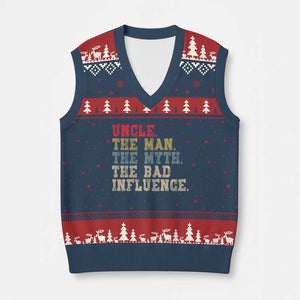 Retro Uncle V-Neck Knit Sweater Vest Best Funny Uncle Fathers Day TS10 Navy Red Print Your Wear