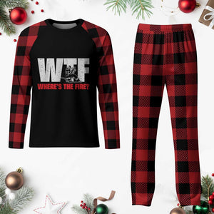 WTF Wheres The Fire Plaid Pajama Set Funny Fireman Firefighter TS10 Buffalo Plaid Print Your Wear