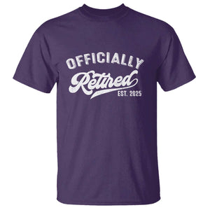 Officially Retired 2025 T Shirt - Vintage Retirement Humor Gift Tee TS10 Purple Print Your Wear